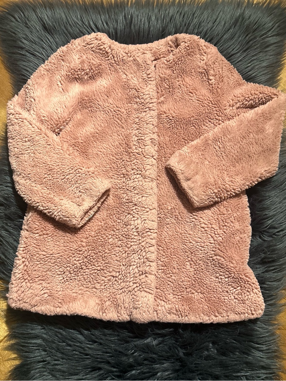Janie and Jack The Front Row Faux Fur Jacket Girls' Plush Pink Coat Sz 5-6 - Picture 3 of 5